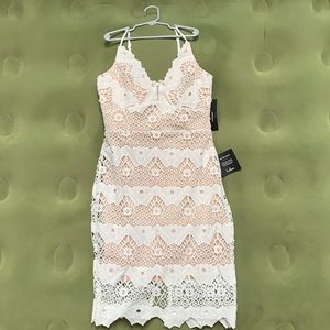 Lulus white crochet bodycon dress